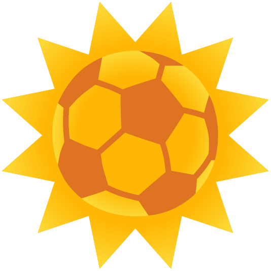 soccer sun with face