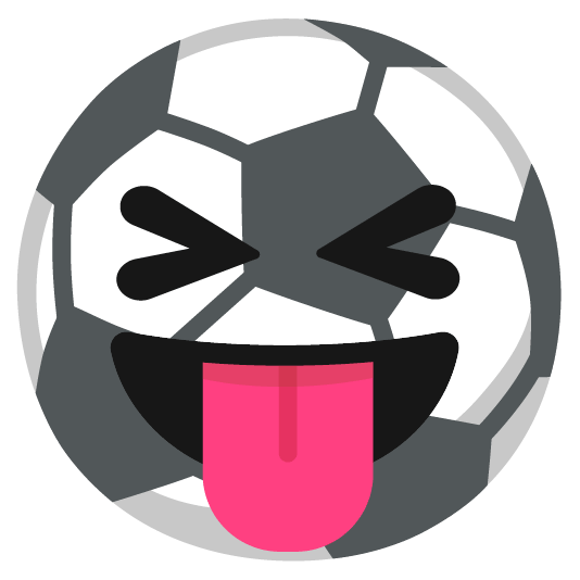soccer stuck out tongue closed eyes