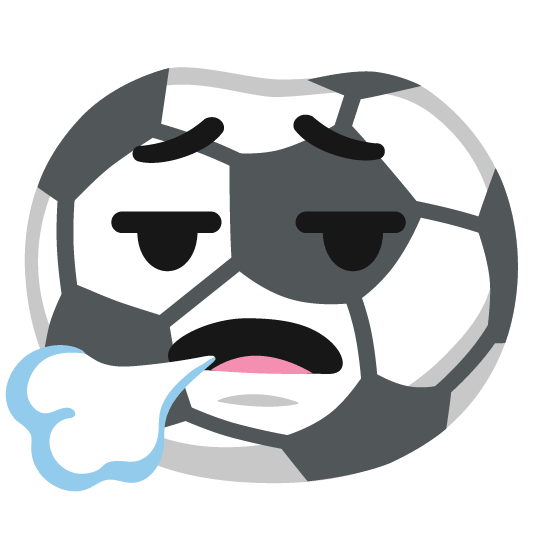 soccer face exhaling