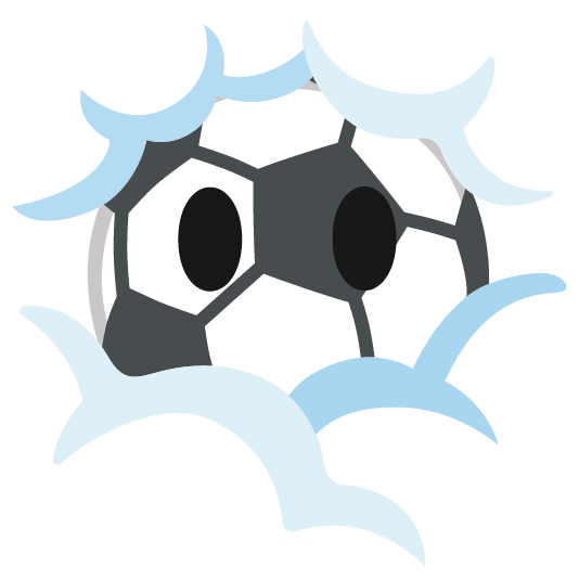 soccer face in clouds