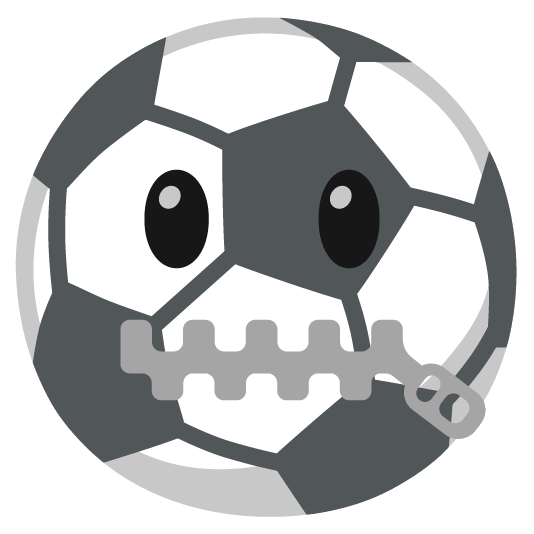 soccer zipper mouth face