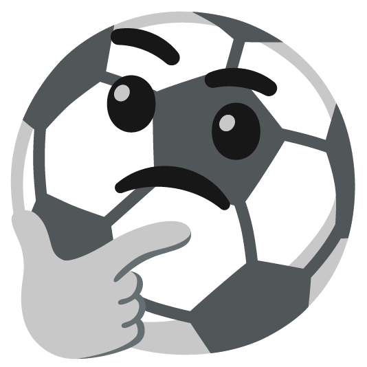 soccer thinking face
