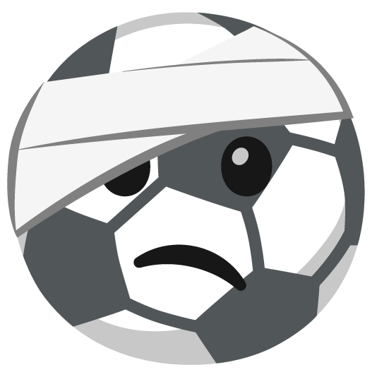 soccer face with head bandage