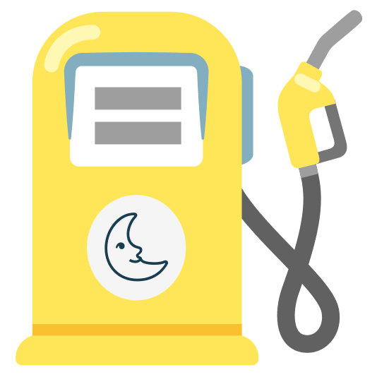 fuelpump last quarter moon with face