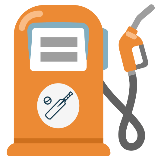 fuelpump cricket bat and ball