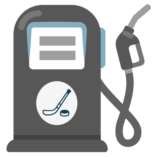 fuelpump ice hockey stick and puck