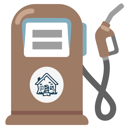 fuelpump derelict house building