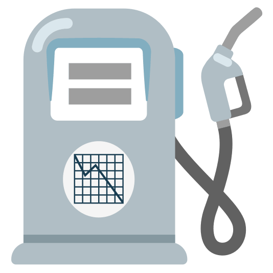 fuelpump chart with downwards trend