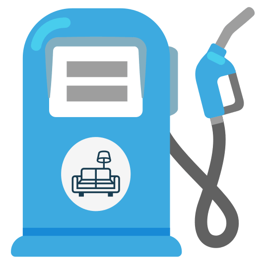 fuelpump couch and lamp