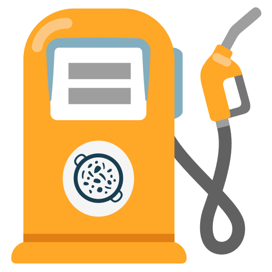 fuelpump shallow pan of food