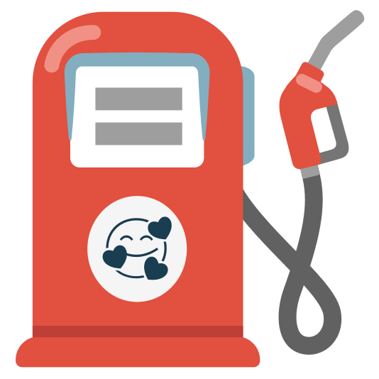 fuelpump smiling face with 3 hearts