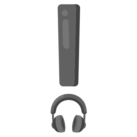 exclamation headphones