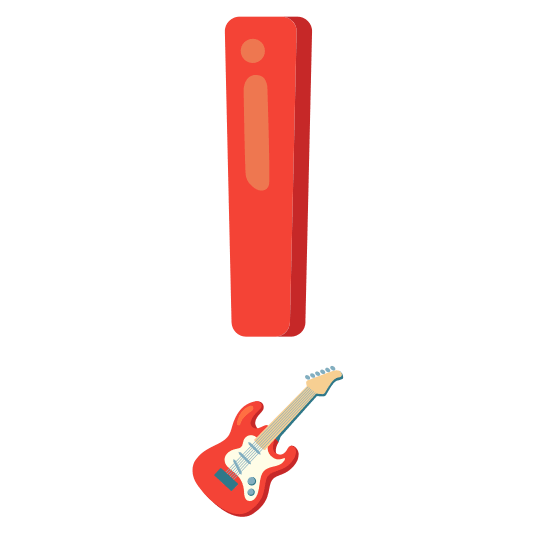 exclamation guitar