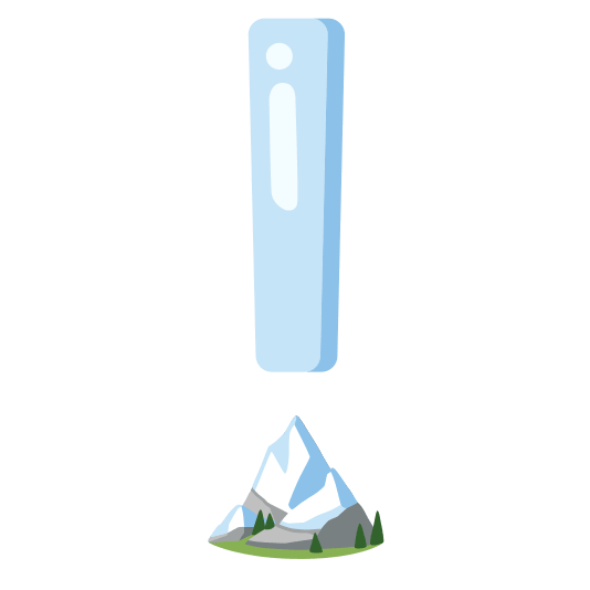 exclamation snow capped mountain