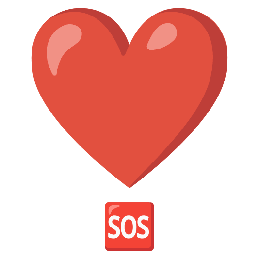 heavy heart exclamation mark ornament sos