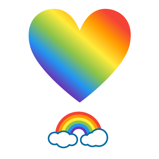 heavy heart exclamation mark ornament rainbow