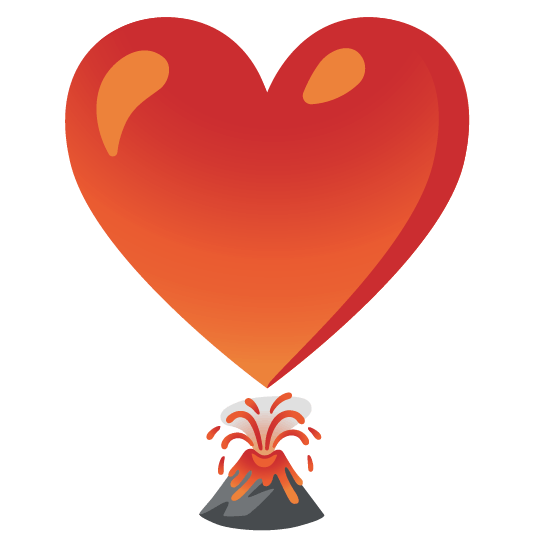 heavy heart exclamation mark ornament volcano