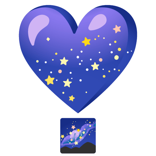 heavy heart exclamation mark ornament milky way