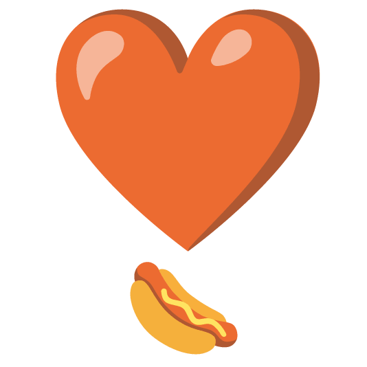 heavy heart exclamation mark ornament hotdog