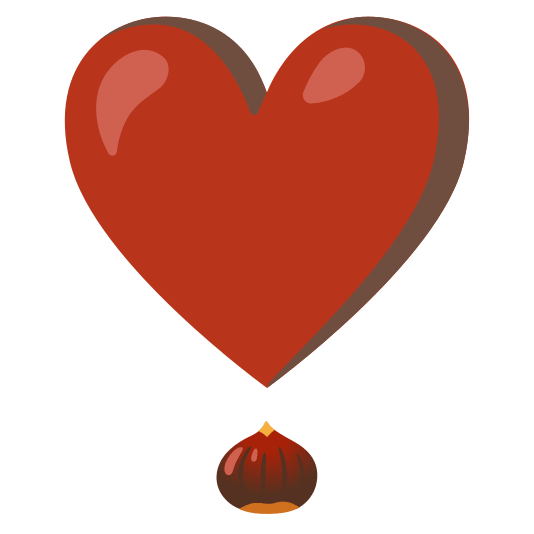 heavy heart exclamation mark ornament chestnut