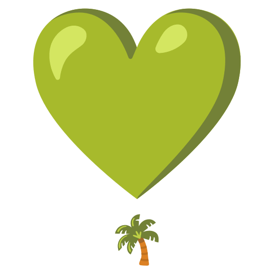 heavy heart exclamation mark ornament palm tree