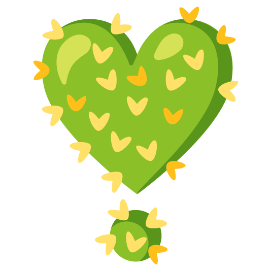 heavy heart exclamation mark ornament cactus