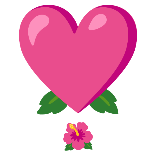 heavy heart exclamation mark ornament hibiscus