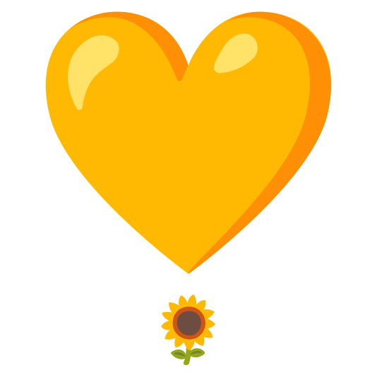 heavy heart exclamation mark ornament sunflower