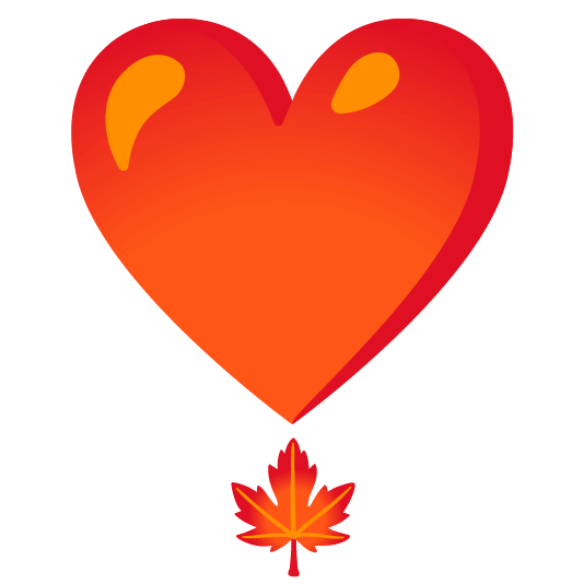 heavy heart exclamation mark ornament maple leaf