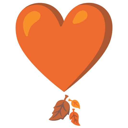 heavy heart exclamation mark ornament fallen leaf