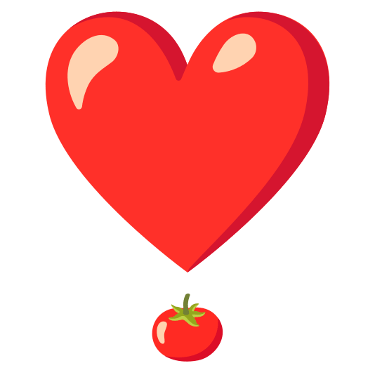 heavy heart exclamation mark ornament tomato