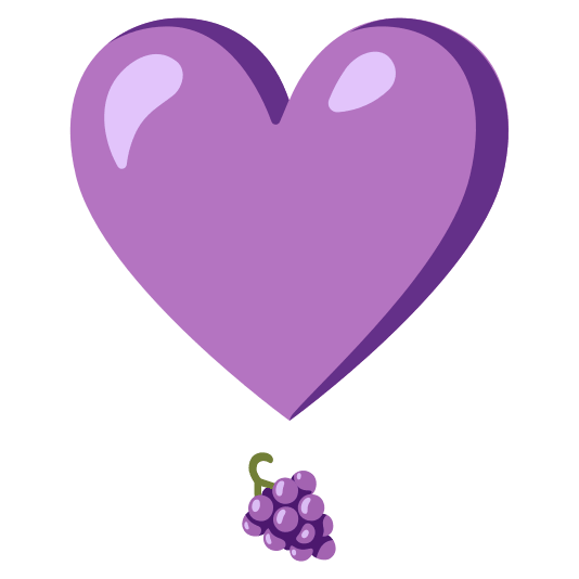 heavy heart exclamation mark ornament grapes