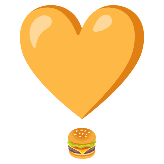 heavy heart exclamation mark ornament hamburger