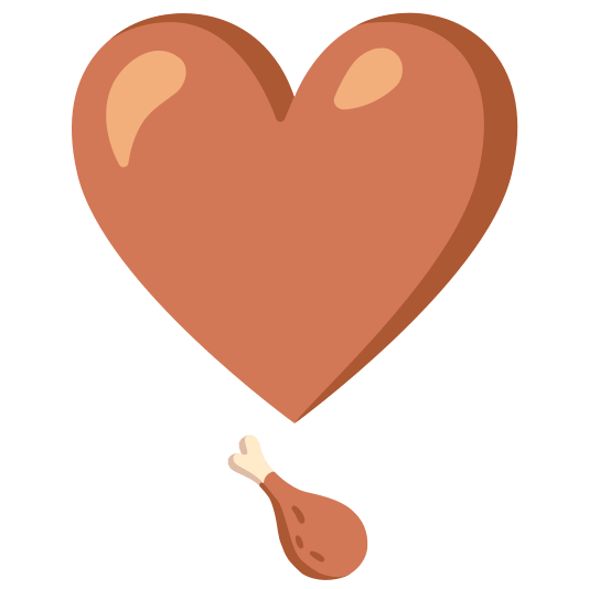 heavy heart exclamation mark ornament poultry leg