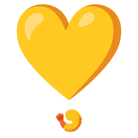 heavy heart exclamation mark ornament fried shrimp