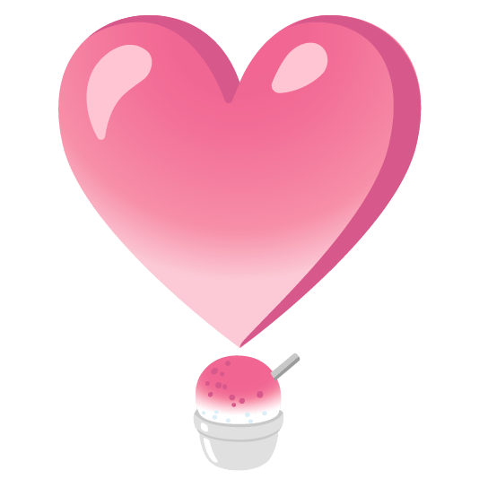 heavy heart exclamation mark ornament shaved ice