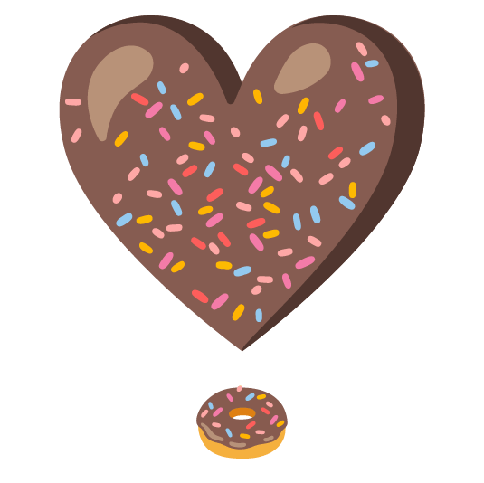 heavy heart exclamation mark ornament doughnut