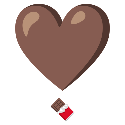 heavy heart exclamation mark ornament chocolate bar