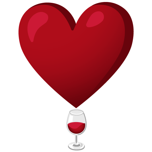 heavy heart exclamation mark ornament wine glass