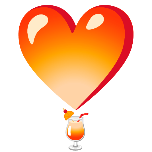 heavy heart exclamation mark ornament tropical drink
