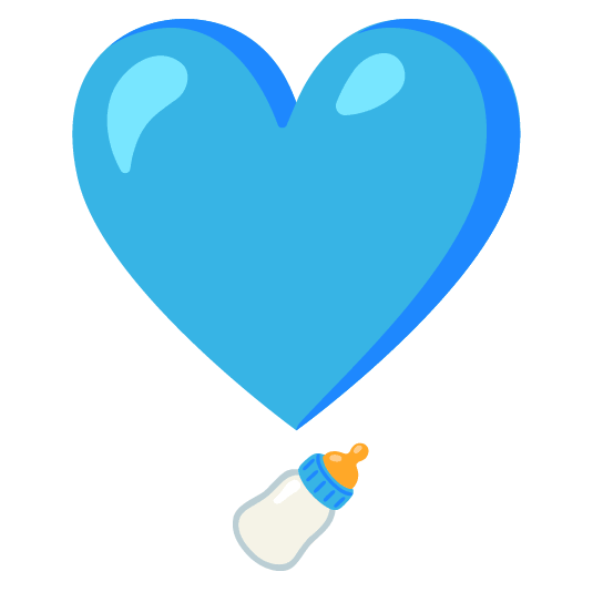 heavy heart exclamation mark ornament baby bottle