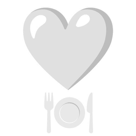 heavy heart exclamation mark ornament knife fork plate