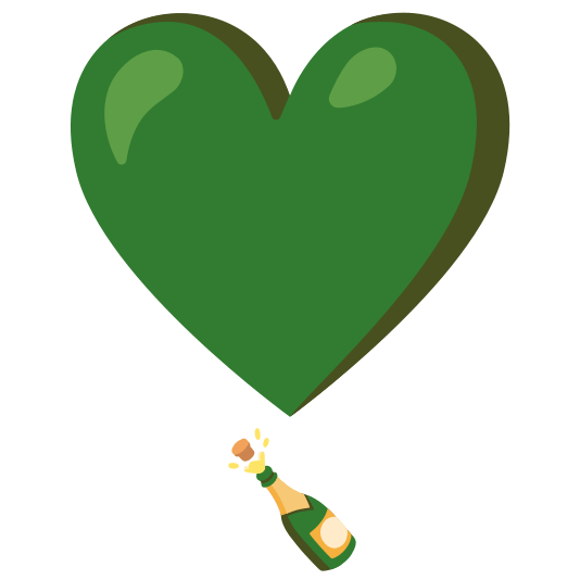 heavy heart exclamation mark ornament champagne