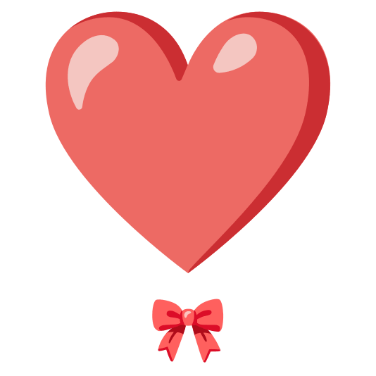 heavy heart exclamation mark ornament ribbon