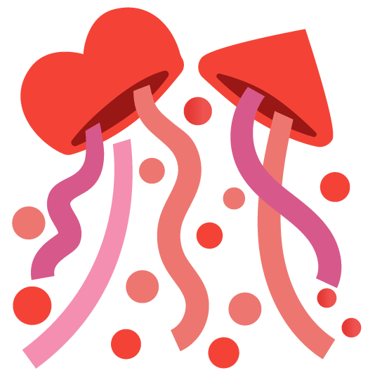 heavy heart exclamation mark ornament confetti ball