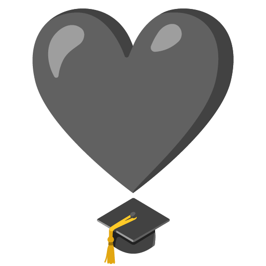 heavy heart exclamation mark ornament mortar board