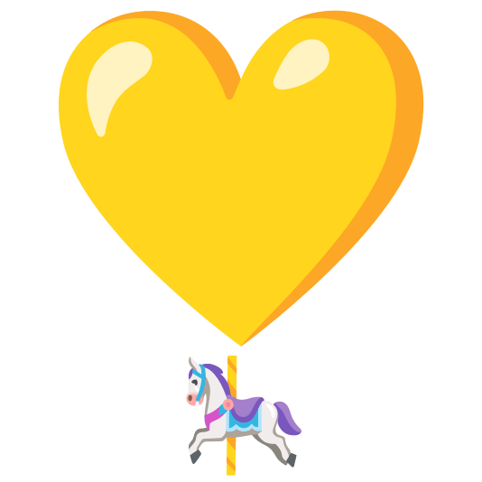 heavy heart exclamation mark ornament carousel horse