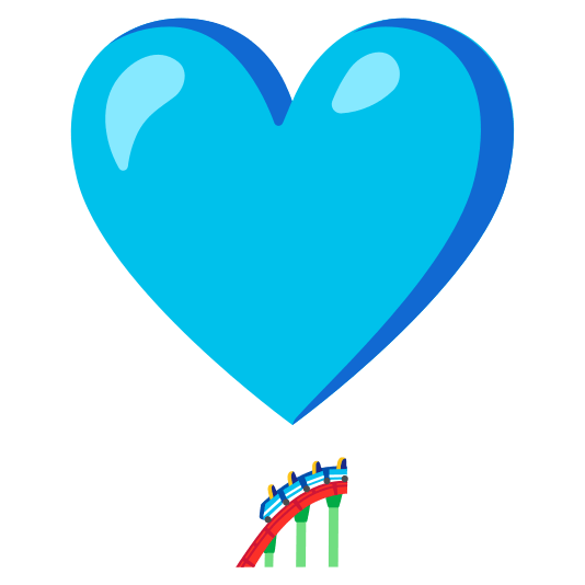 heavy heart exclamation mark ornament roller coaster