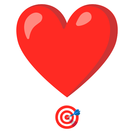 heavy heart exclamation mark ornament dart