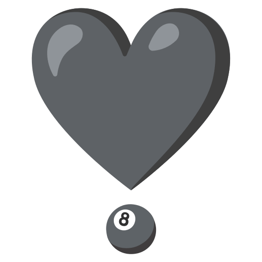 heavy heart exclamation mark ornament 8ball